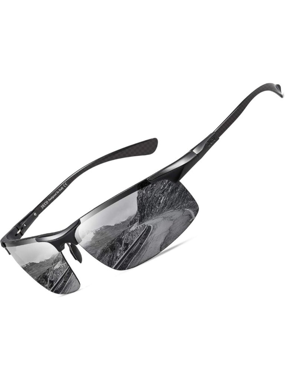 Ultralight Polarized Carbon Fiber Sunglasses for Men | UV400, Wrap Around